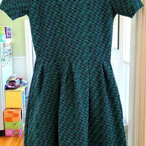 Lularoe Teal Patterned Dress with Pockets